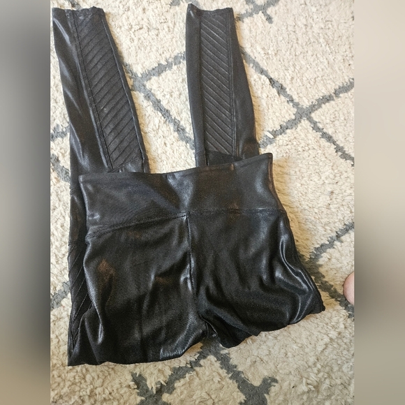 Spanx Faux Leather Moto Style Full Length Leggings Small - Picture 6 of 6